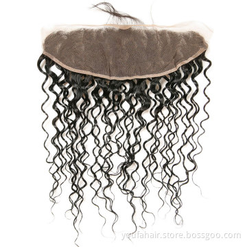4*4 13*4 13*6 Pre Plucked 100% Unprocessed Cuticle Aligned Human Hair Water Wave Lace Frontal Natural Hairline with Baby Hair